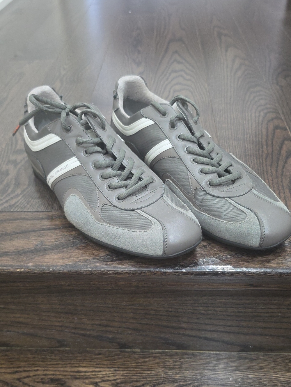 Boss Orange Men's Grey Casual Lace-Up Sneakers Size 46 EU Or 13 US